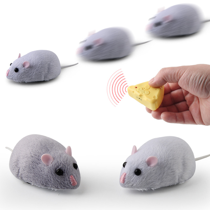 E Y S Remote Controlled Realistic Electric Mouse Cat Toy Durable & Battery-Powered