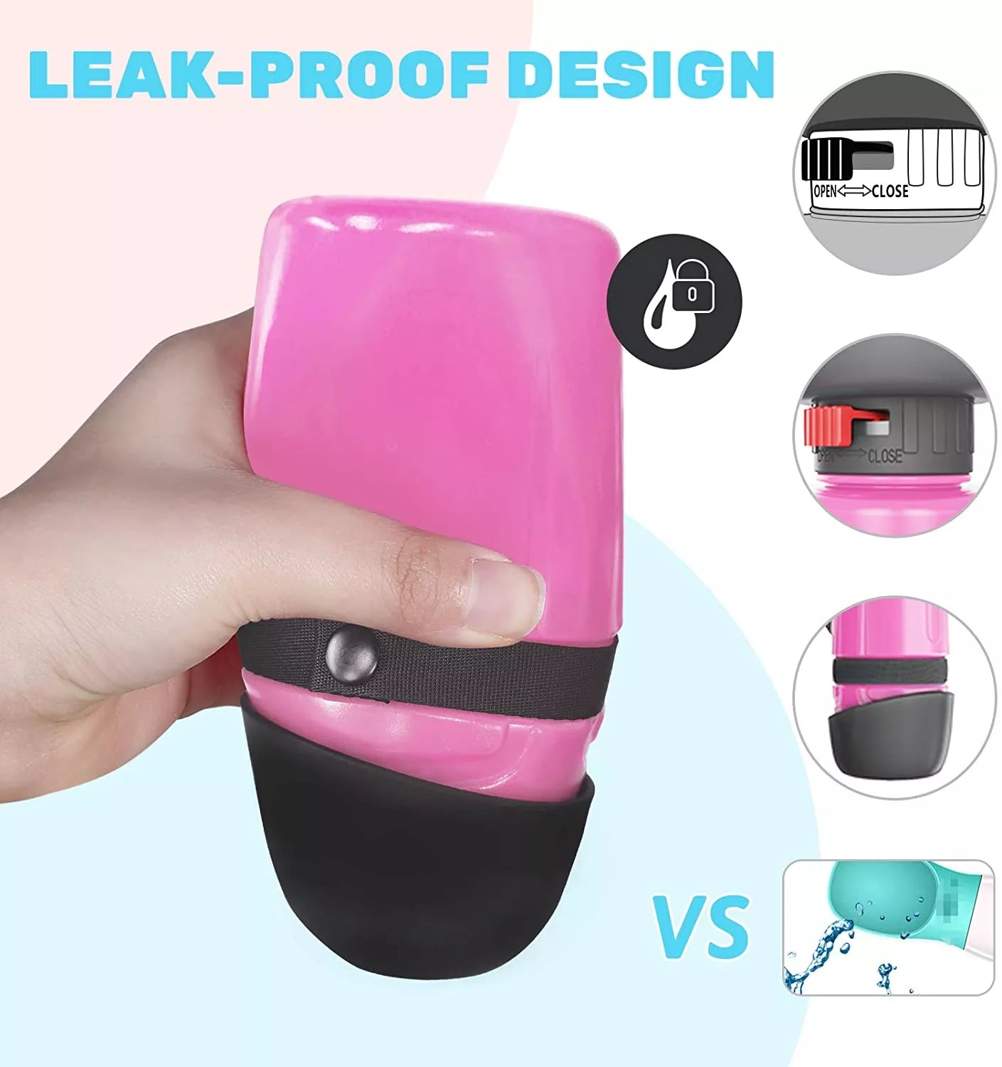 E Y S Collapse Flip-Top Out Door 21 Oz Bottle for Dogs with Free 120 EYS Eco-Friendly Dog Poop Bags