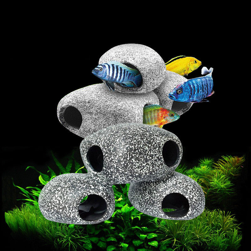 cichlid fish tank accessories Aquarium Decorative Stone Decorations, Ponds, Ceramic Shrimp Farms – Barkwow