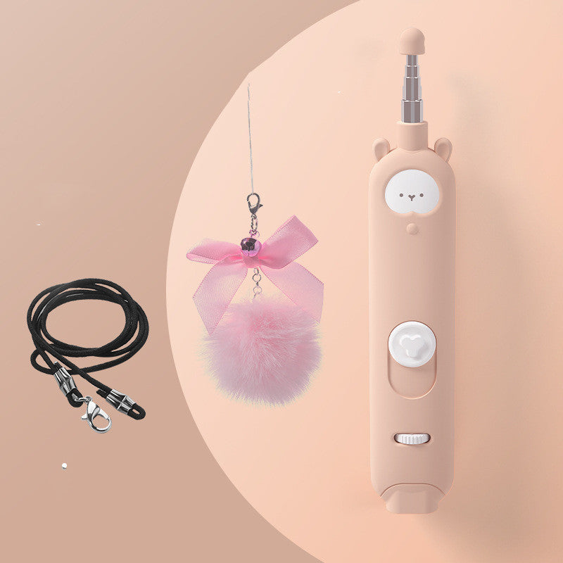EYS Cat Toy Laser Teaser Wand Cat Stick Feather Bell