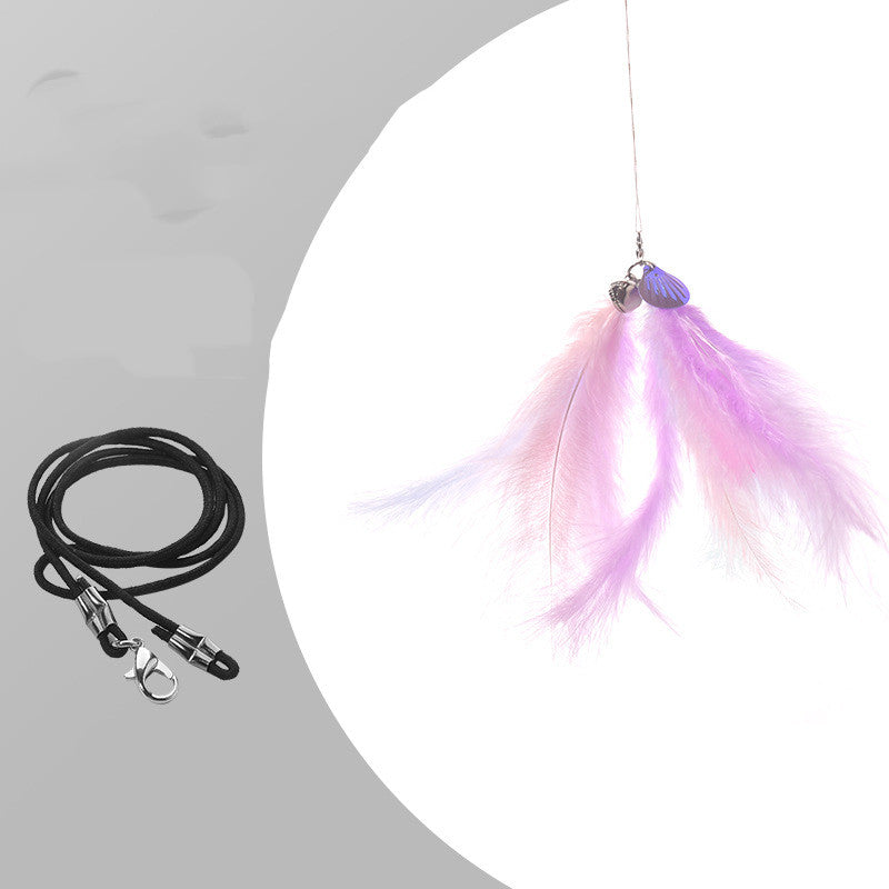 EYS Cat Toy Laser Teaser Wand Cat Stick Feather Bell