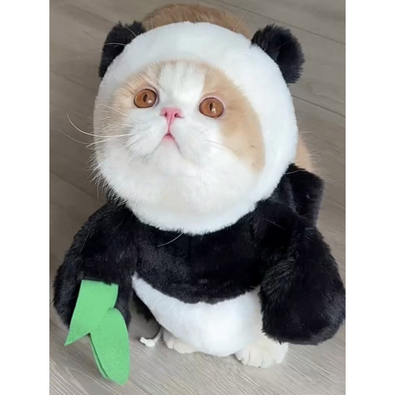 Woofylove Hilarious Hop & Panda Play: Bunny Costume with Panda Accents - Fun-Filled Cat Attire