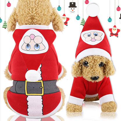 WoofyLove Winter Wonderland: Christmas Coral Fleece Pet Apparel for Cozy Celebrations