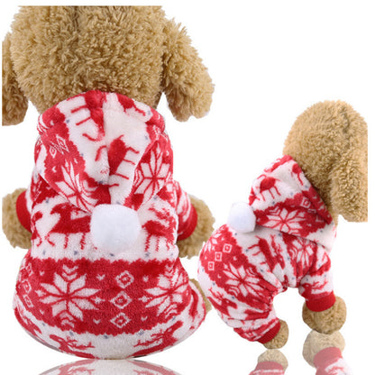 WoofyLove Winter Wonderland: Christmas Coral Fleece Pet Apparel for Cozy Celebrations