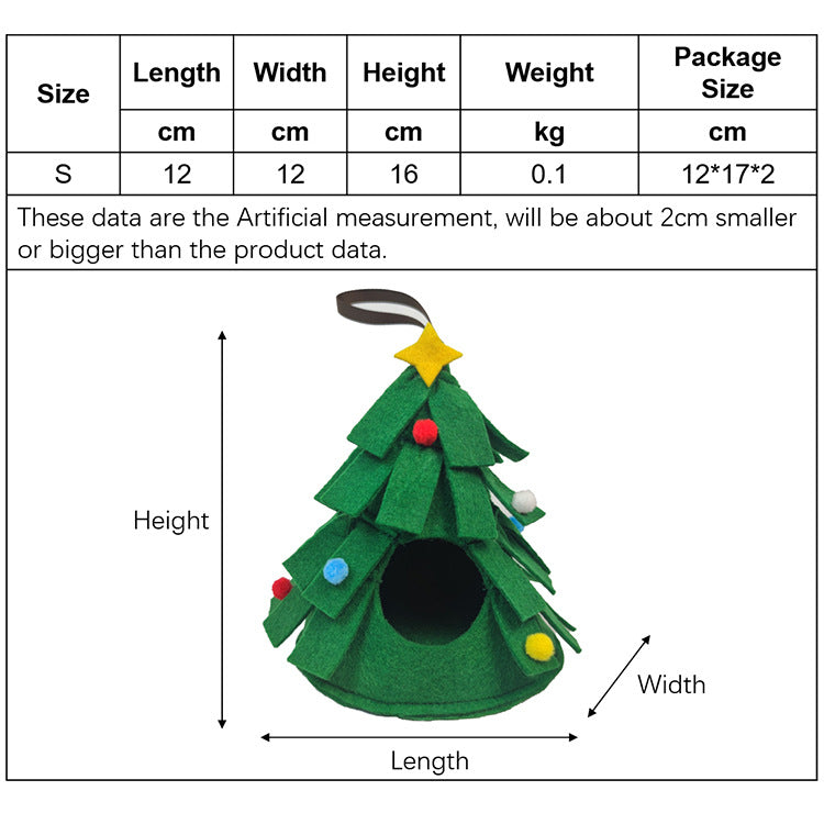 Barkwow Cottonnest Christmas Tree – Cozy Winter Nest for Hamsters | Festive & Warm Small Pet Hideout"