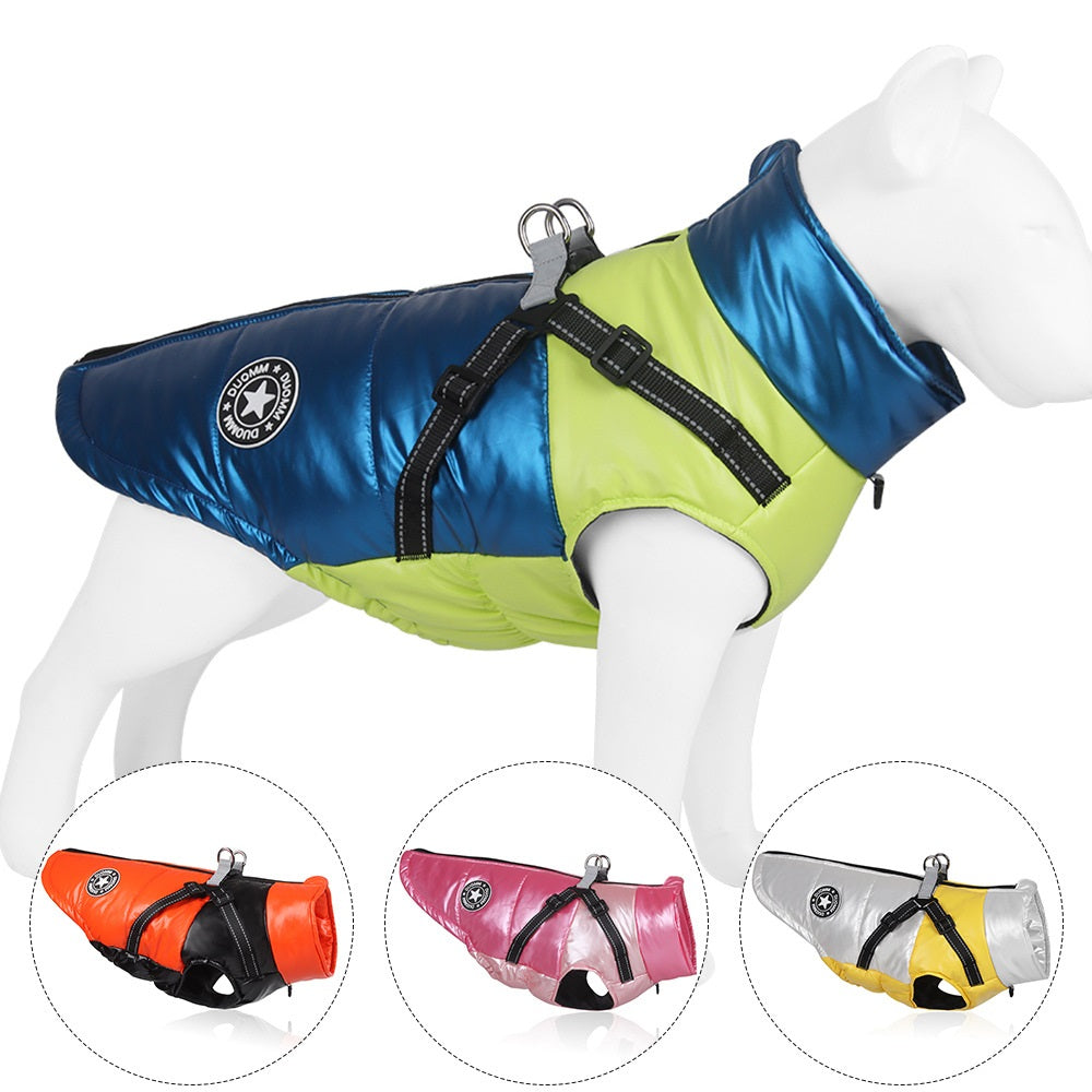 Woofylove Safety Dog Jacket – Windproof, Warm, and Reflective Coat with Built-In Harness for Ultimate Comfort and Security