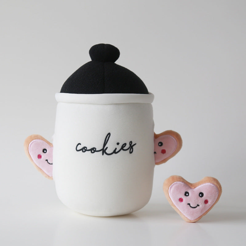 EYS Plush Cookie Jar Dog Toy with Heart-Shaped Squeakers - Interactive & Durable Puppy Toy for Soft Chewers Only Main image