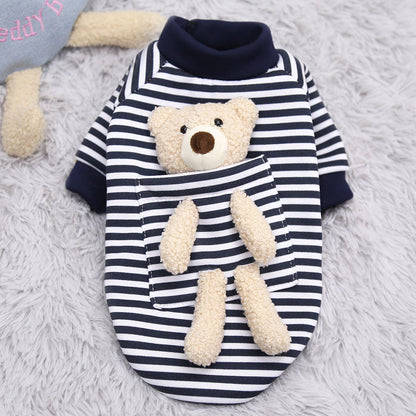 WoofyLove Springtime Cuddle: Cute Bear Sweater for Small Pets