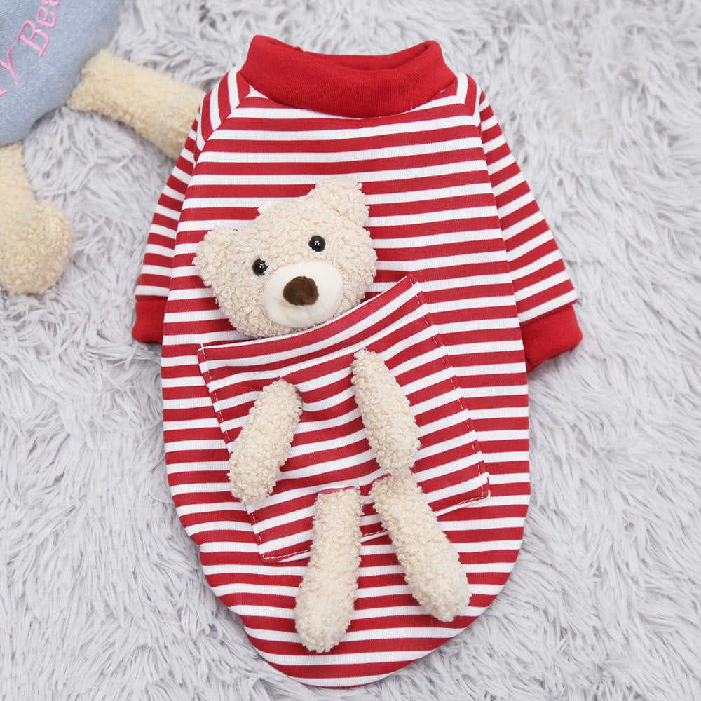 WoofyLove Springtime Cuddle: Cute Bear Sweater for Small Pets