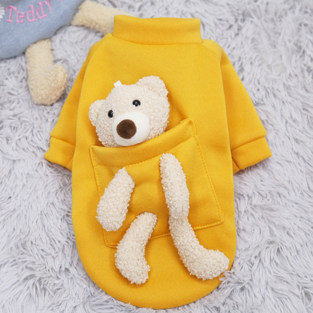 WoofyLove Springtime Cuddle: Cute Bear Sweater for Small Pets