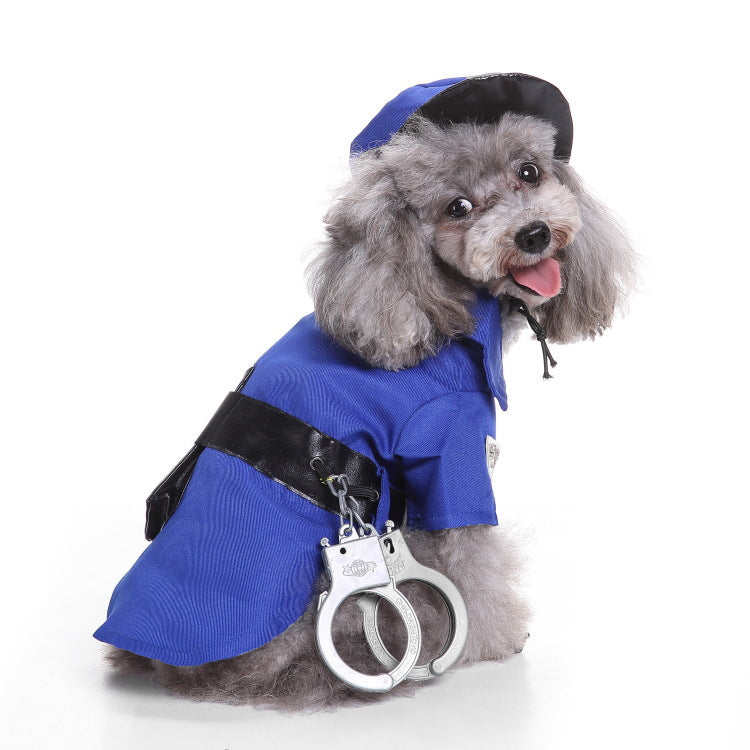 Pet Police Officer Uniform Dog Handcuff Toy Halloween Pet Outfits High-Quality Pet Costumes Easy-On Pet Costumes Instagrammable Pet Clothes Pet Halloween Set Woofylove Costume Collection Durable Pet Halloween Costume Cute Dog Costumes Law Enforcement Pet Outfit Festive Pet Apparel Pet-Friendly Halloween Costume Adjustable Pet Halloween Outfit