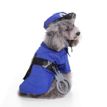 Woofylove Halloween Costume Set: 'Pet Police Officer Uniform and Handcuff' – Pawsitively Adorable Law Enforcement