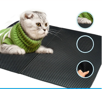 Woofylove Waterproof Pet Cat Litter Mat - EVA Double Layer Design for Optimal Litter Trapping and Easy Cleanup