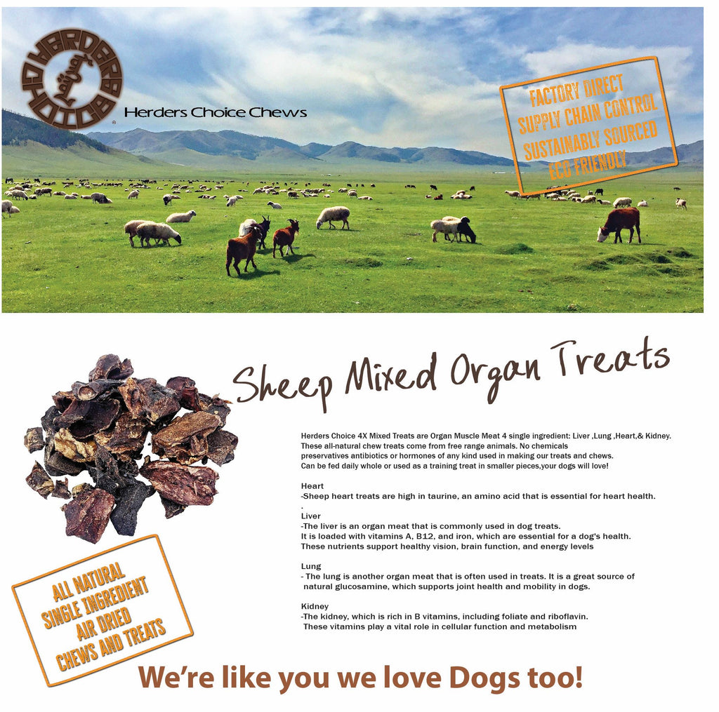 Herders Choice Mixed Lamb Organ Dehydrated Dog 100% Nature Treats