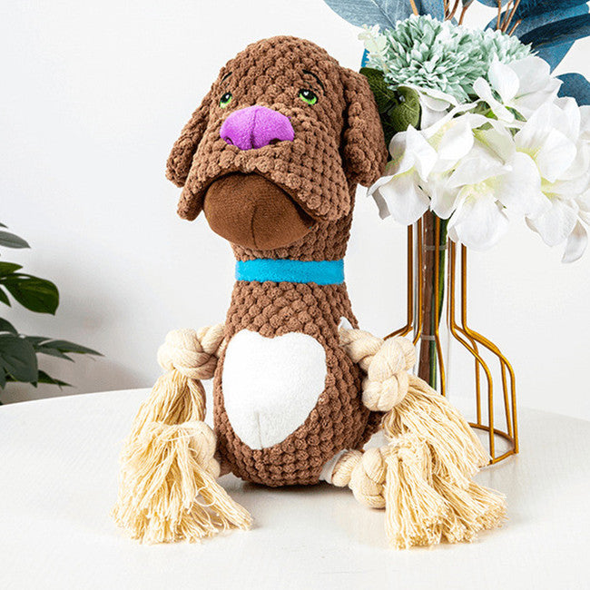 Barkwow Dog Plush Toy with Vocalization | Durable & Bite-Resistant Cotton String | Interactive Pet Toy Main image