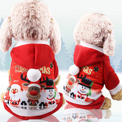 WoofyLove Winter Wonderland: Christmas Coral Fleece Pet Apparel for Cozy Celebrations