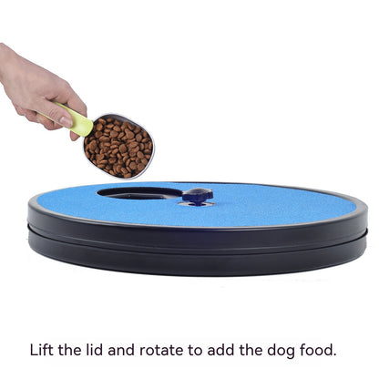 E Y S Rotating Compartment Dog Feeder with Nail-Grinding Surface