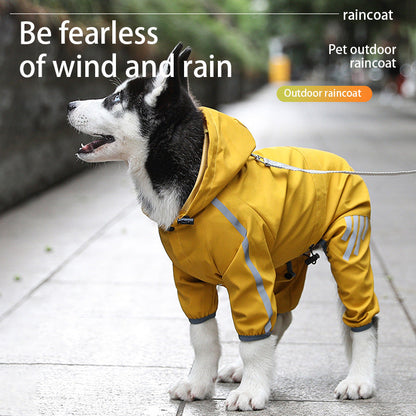 🌧️ WoofyLove Be-Fearless: Reflective Cape-Style Big Dog Raincoat 🌧️