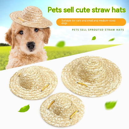 Woofylove Vintage Farmer Straw Hat – Cute Ornament for Cats & Dogs | Factory Spot Limited Edition