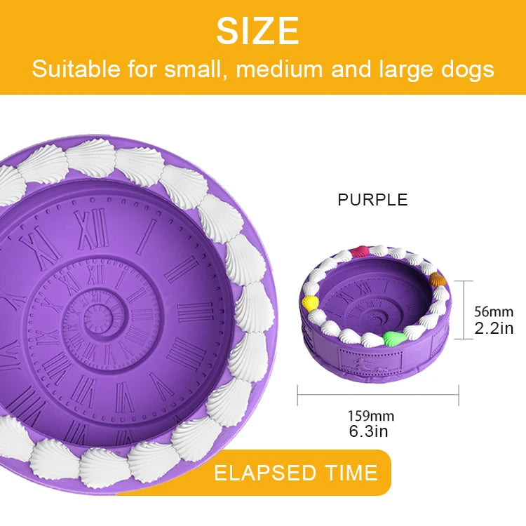 Barkwow Birthday Cake Bowl Toy: Durable, Safe & Fun Chew Toy for Heavy Chewers | Eco-Friendly Natural Rubber Dog Feeding Bow