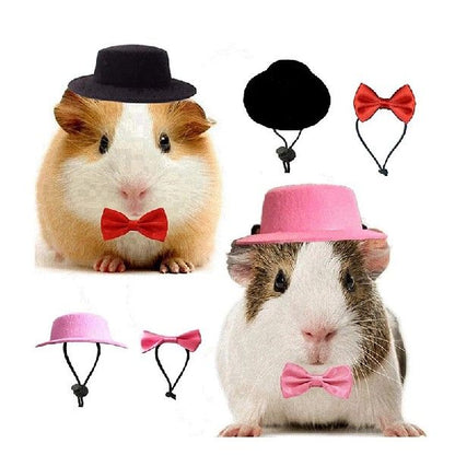 Woofylove Hat and Bow Tie Set for Small Pets: Dapper Accessories for Your Tiny Companions