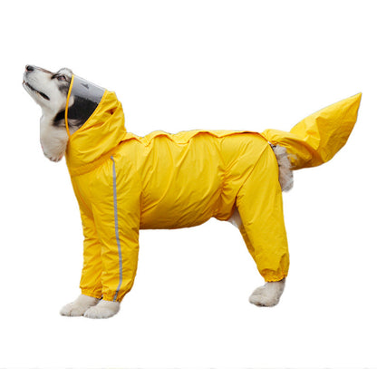 Woofylove Full Cover Raincoat with Tail Protection - Ultimate Wet Weather Gear for Your Dog