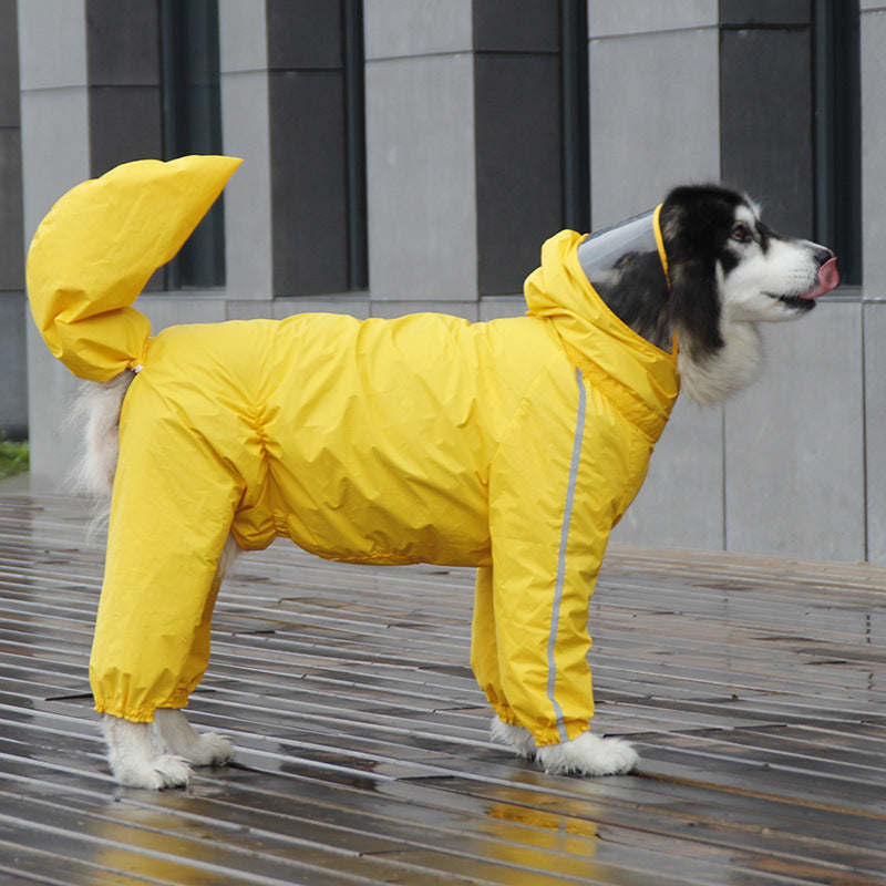 Woofylove Full Cover Raincoat with Tail Protection - Ultimate Wet Weather Gear for Your Dog