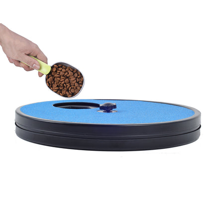 E Y S Rotating Compartment Dog Feeder with Nail-Grinding Surface