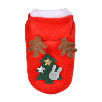 WoofyLove Winter Wonderland: Christmas Coral Fleece Pet Apparel for Cozy Celebrations