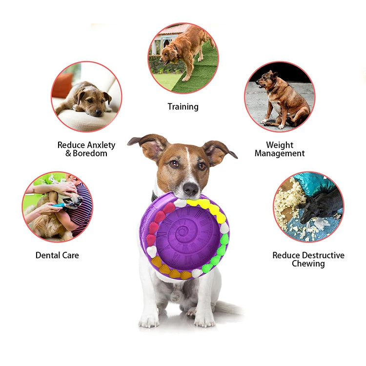 Barkwow Birthday Cake Bowl Toy: Durable, Safe & Fun Chew Toy for Heavy Chewers | Eco-Friendly Natural Rubber Dog Feeding Bow