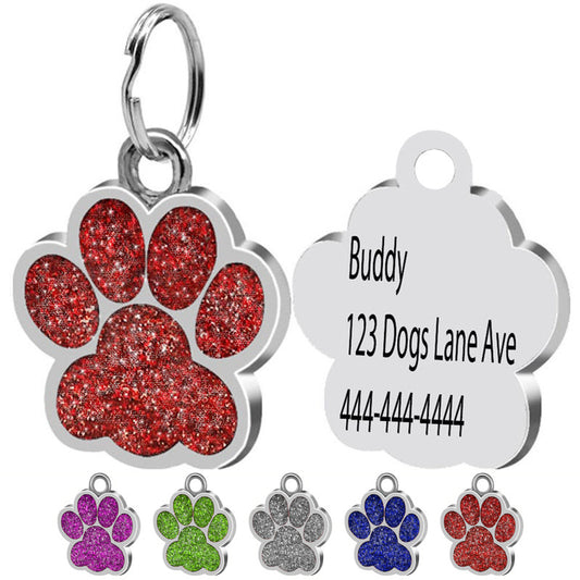 Barkwow PawLove Custom Engraved Pet Tag for Dogs & Cats ( Made in USA)
