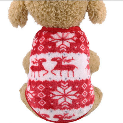 WoofyLove Winter Wonderland: Christmas Coral Fleece Pet Apparel for Cozy Celebrations