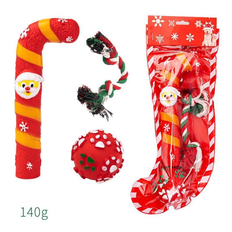 Barkwow Festive Sock Dog Toy Set for Small Breeds - Christmas Tree-Hanging Socks with Durable Chew Toys Inside