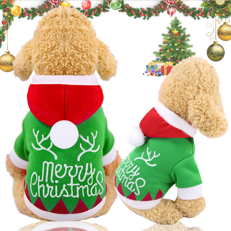 WoofyLove Winter Wonderland: Christmas Coral Fleece Pet Apparel for Cozy Celebrations