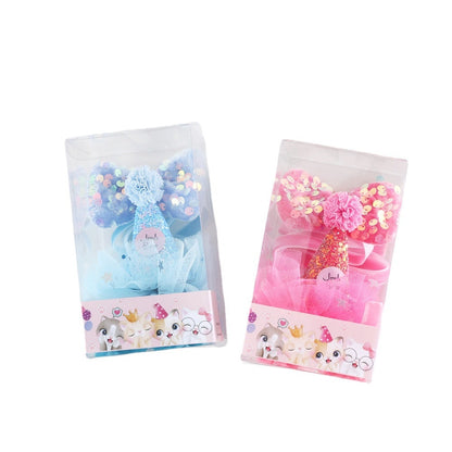 Barkwow Cat Birthday Party Suit - Adorable Hat, Bow Tie & Flower Set for Cat Celebrations