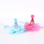 Barkwow Cat Birthday Party Suit - Adorable Hat, Bow Tie & Flower Set for Cat Celebrations
