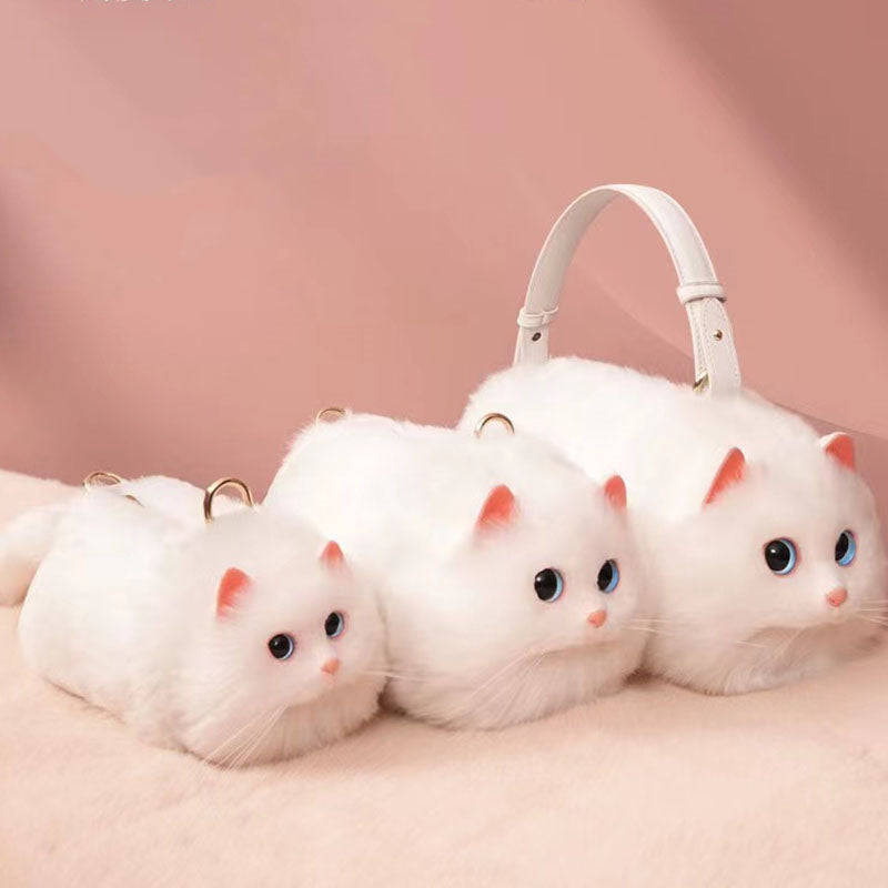 Barkwow Purr-fect Carry: One-of-a-Kind Women's Handmade Plush Cat Bag Main image