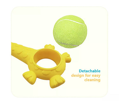 Barkwow Giraffe Chew Toy with Embedded Tennis Ball