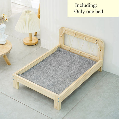 Barkwow Wood Cat Bed: Luxurious Wooden Bed Frame with Optional Full Bed Set