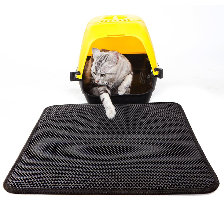 Woofylove Waterproof Pet Cat Litter Mat - EVA Double Layer Design for Optimal Litter Trapping and Easy Cleanup