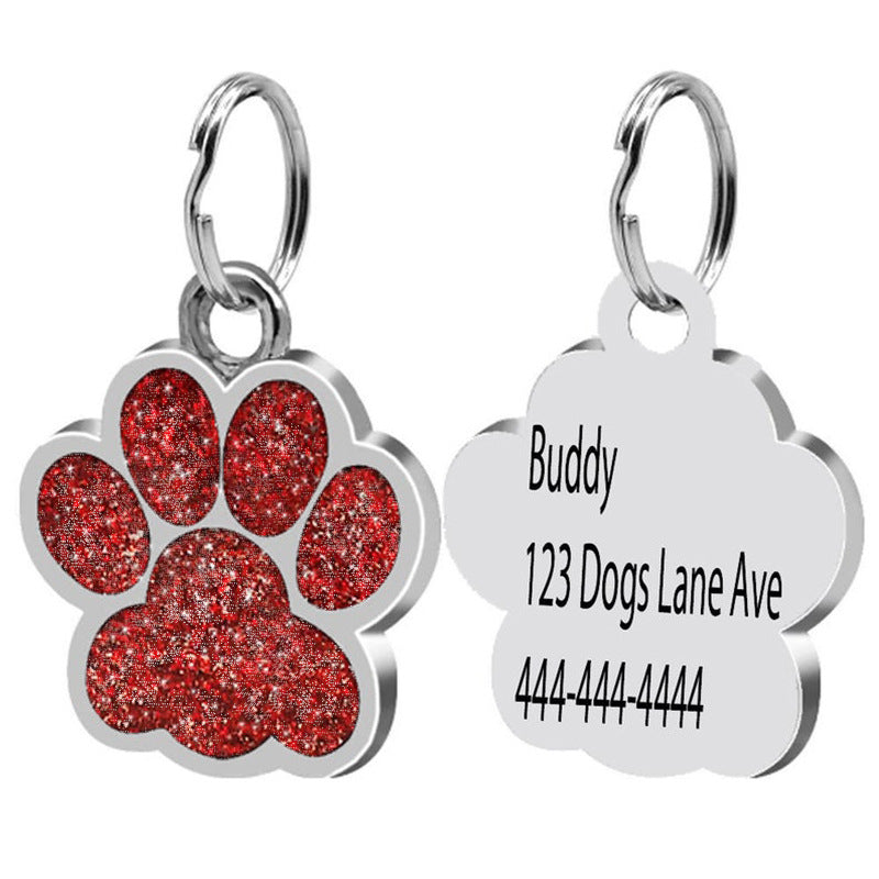 Barkwow PawLove Custom Engraved Pet Tag for Dogs & Cats ( Made in USA)