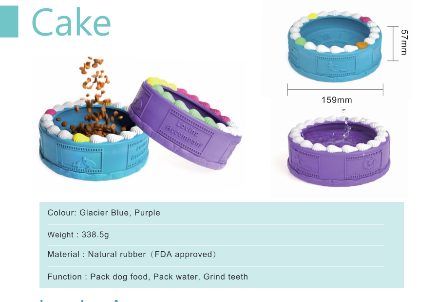 Barkwow Birthday Cake Bowl Toy: Durable, Safe & Fun Chew Toy for Heavy Chewers | Eco-Friendly Natural Rubber Dog Feeding Bow