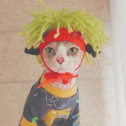 Woofylove Punk Rock Cat Hat: Unleash Your Cat's Inner Rockstar with this Cos-Play Dress-up Hat