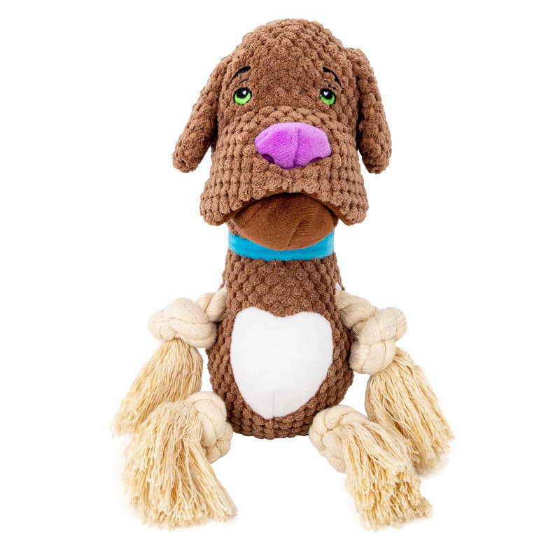 Barkwow Dog Plush Toy with Vocalization | Durable & Bite-Resistant Cotton String | Interactive Pet Toy