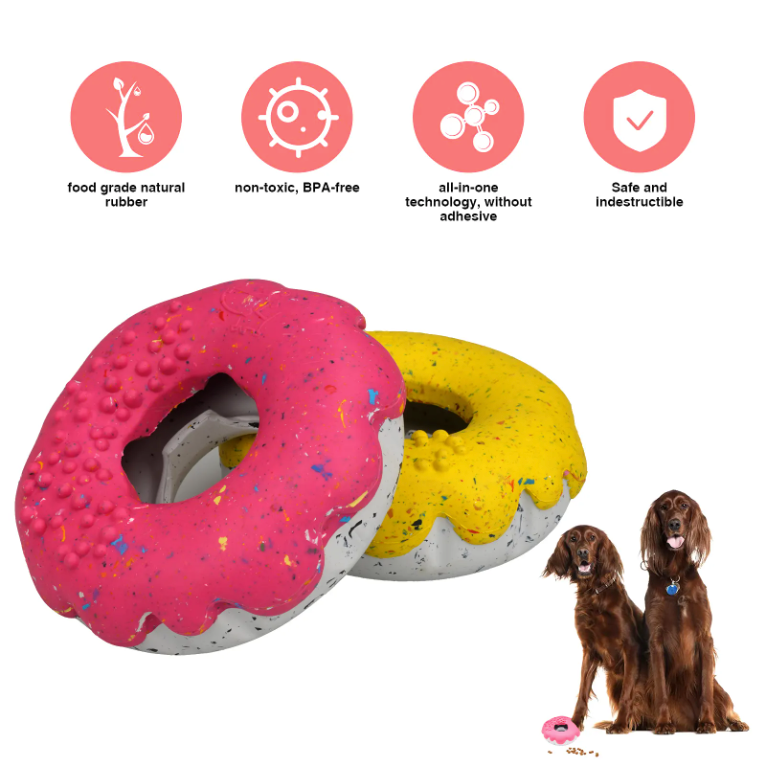 MADE FROM RECYCLE/// Barkwow Green Dog Chew Toy and Made From Recycled Material (Donuts with Treats Dispenser) Main image