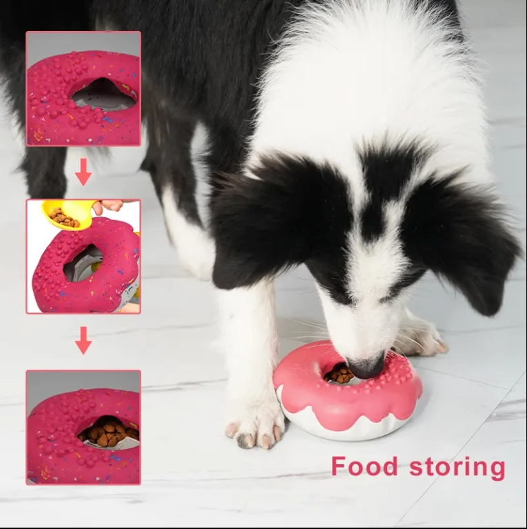 MADE FROM RECYCLE/// Barkwow Green Dog Chew Toy and Made From Recycled Material (Donuts with Treats Dispenser) Secondary image