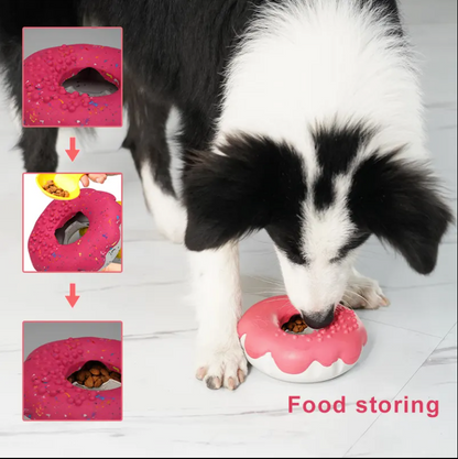 MADE FROM RECYCLE/// Barkwow Green Dog Chew Toy and Made From Recycled Material (Donuts with Treats Dispenser)