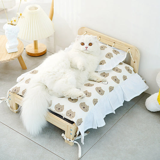 Barkwow Wood Cat Bed: Luxurious Wooden Bed Frame with Optional Full Bed Set