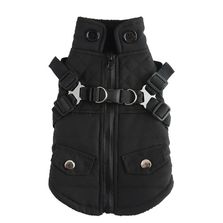 Woofylove Zipper Jacket with Built-In Harness – Your Pet's Winter Wardrobe Essential, Designed for Effortless Dressing