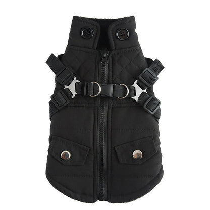 Woofylove Zipper Jacket with Built-In Harness – Your Pet's Winter Wardrobe Essential, Designed for Effortless Dressing